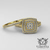 Double Halo Pave 0.55ct Diamond Gold Bridal Set - 02US52